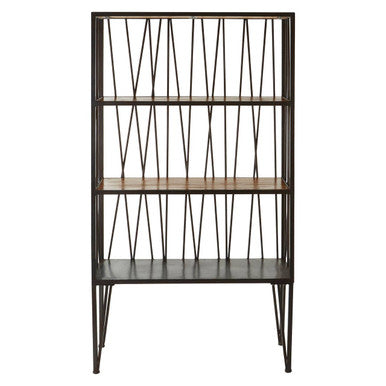Orsina New Foundry 4-Tier Shelf Unit – Industrial Wood & Metal