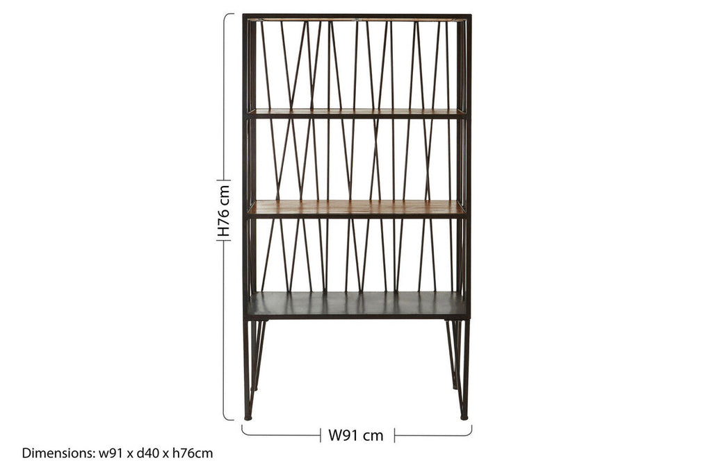 Orsina New Foundry 4-Tier Shelf Unit – Industrial Wood & Metal