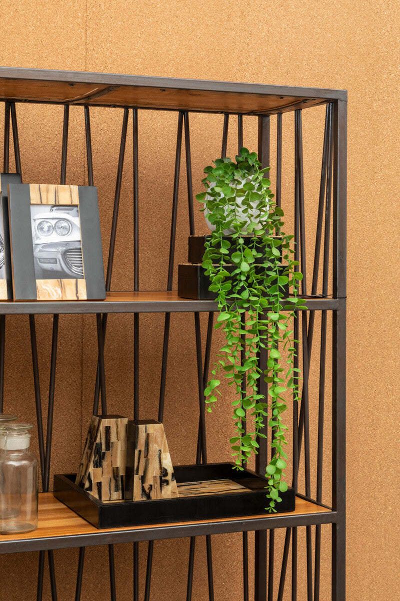 Orsina New Foundry 4-Tier Shelf Unit – Industrial Wood & Metal