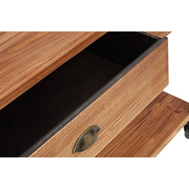 Orsina New Foundry 3-Drawer Console Table – Industrial Wood & Metal
