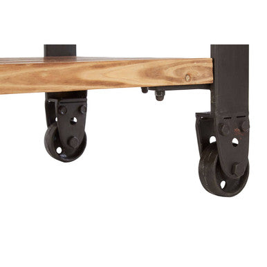 Orsina New Foundry 3-Drawer Console Table – Industrial Wood & Metal