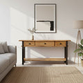 Orsina New Foundry 3-Drawer Console Table – Industrial Wood & Metal