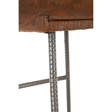 Orsina New Foundry Brown Leather Effect Industrial Bar Stool
