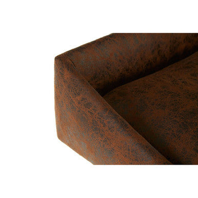 Orsina New Foundry Brown Leather Effect Industrial Bar Stool