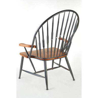 Orsina New Foundry Walnut Wood and Metal Armchair – Mid-Century Style