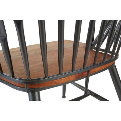 Orsina New Foundry Walnut Wood and Metal Armchair – Mid-Century Style