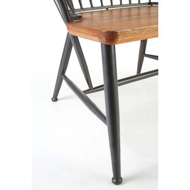Orsina New Foundry Walnut Wood and Metal Armchair – Mid-Century Style