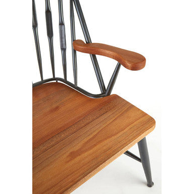 Orsina New Foundry Walnut Wood and Metal Armchair – Mid-Century Style
