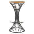 Orsina New Foundry Industrial Elm Wood and Metal Bar Stool