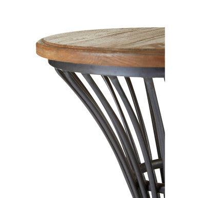 Orsina New Foundry Industrial Elm Wood and Metal Bar Stool