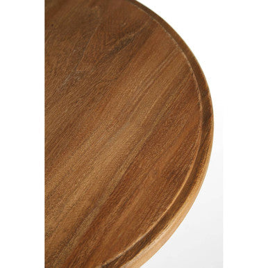 Orsina New Foundry Industrial Elm Wood and Metal Bar Stool