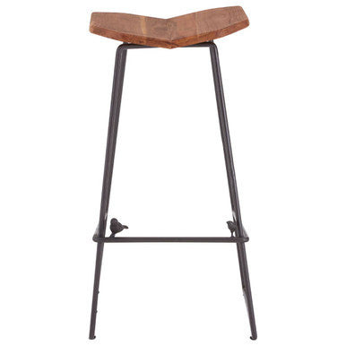 Orsina New Foundry Bar Stool – Industrial Wood and Metal Counter Seat