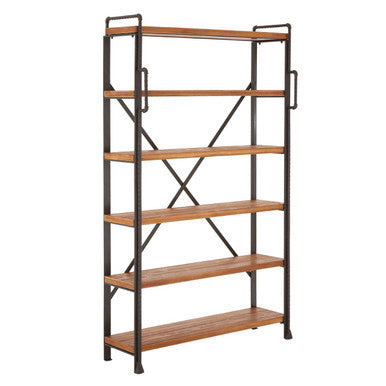Orsina New Foundry 6-Tier Shelf Unit – Modern Black Metal Bookshelf