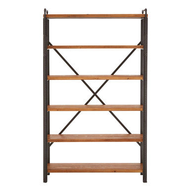 Orsina New Foundry 6-Tier Shelf Unit – Modern Black Metal Bookshelf