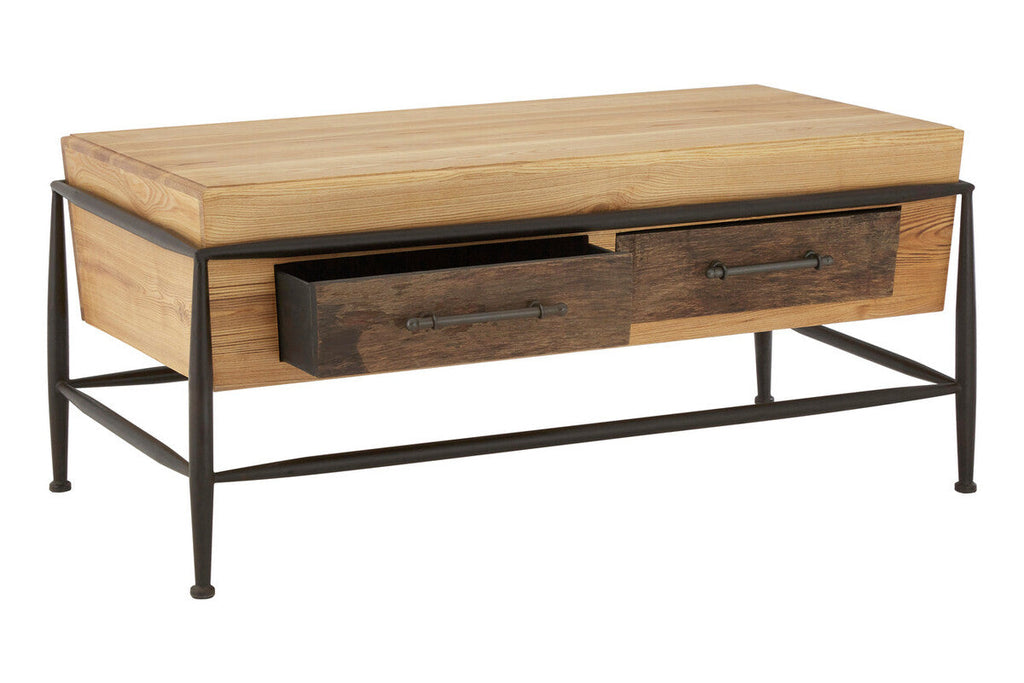 Orsina New Foundry Natural Ash Wood Coffee Table with 2 Drawers