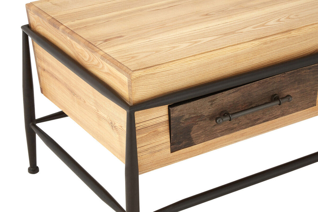 Orsina New Foundry Natural Ash Wood Coffee Table with 2 Drawers