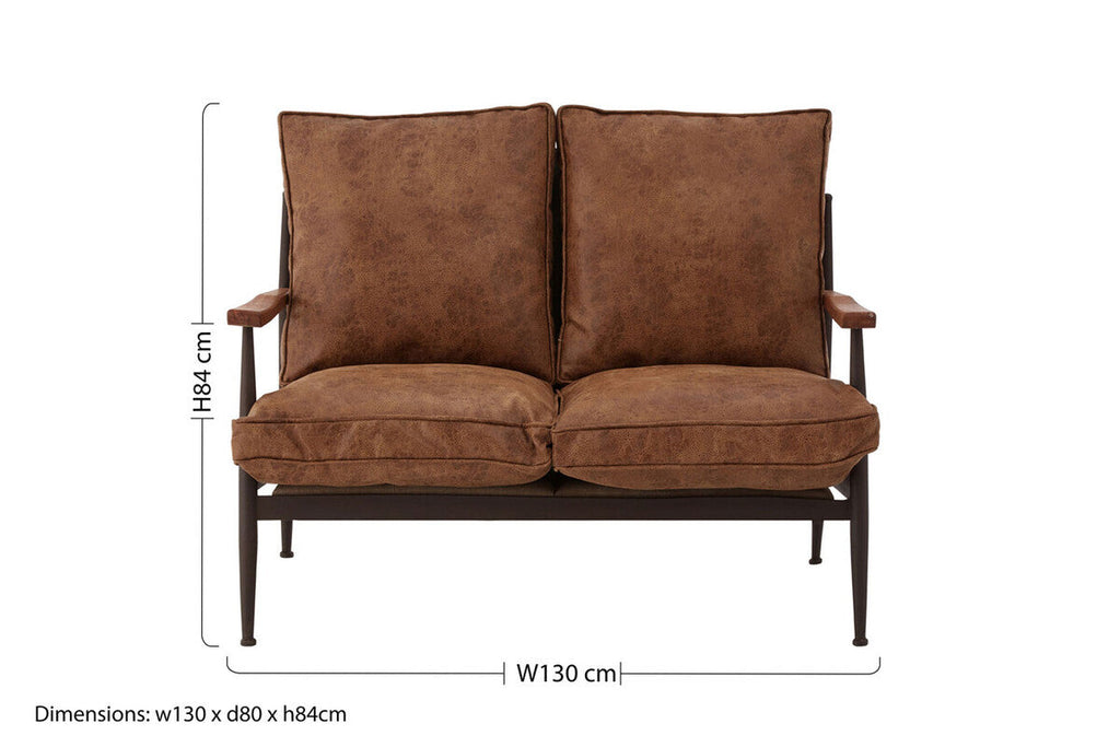 Orsina New Foundry 2-Seater Sofa – Industrial Style Compact Lounge