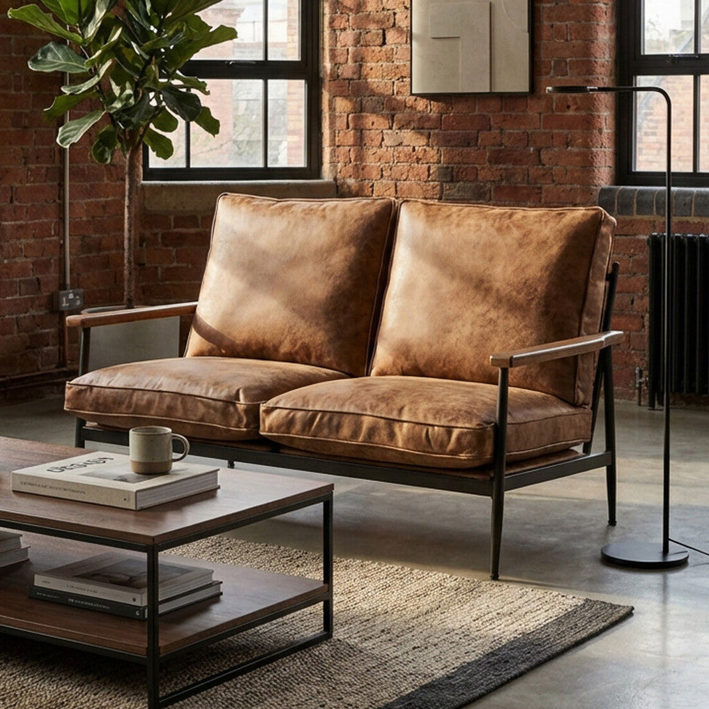 Orsina New Foundry 2-Seater Sofa – Industrial Style Compact Lounge