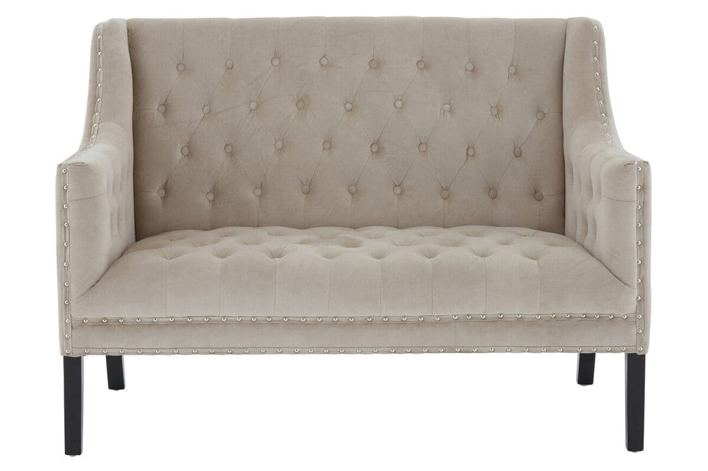 Orsina Regent Park 2 Seater Camel Velvet Sofa – Tufted Back Design