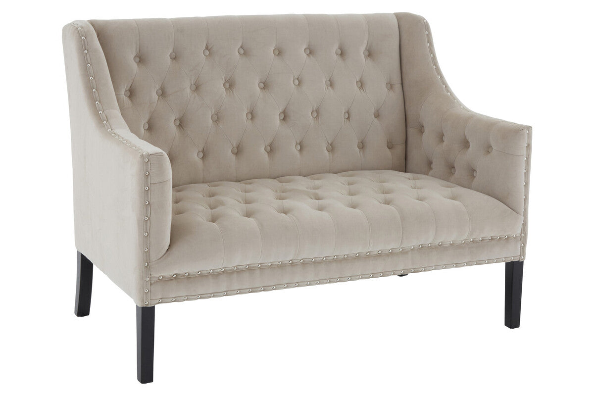 Orsina Regent Park 2 Seater Camel Velvet Sofa – Tufted Back Design