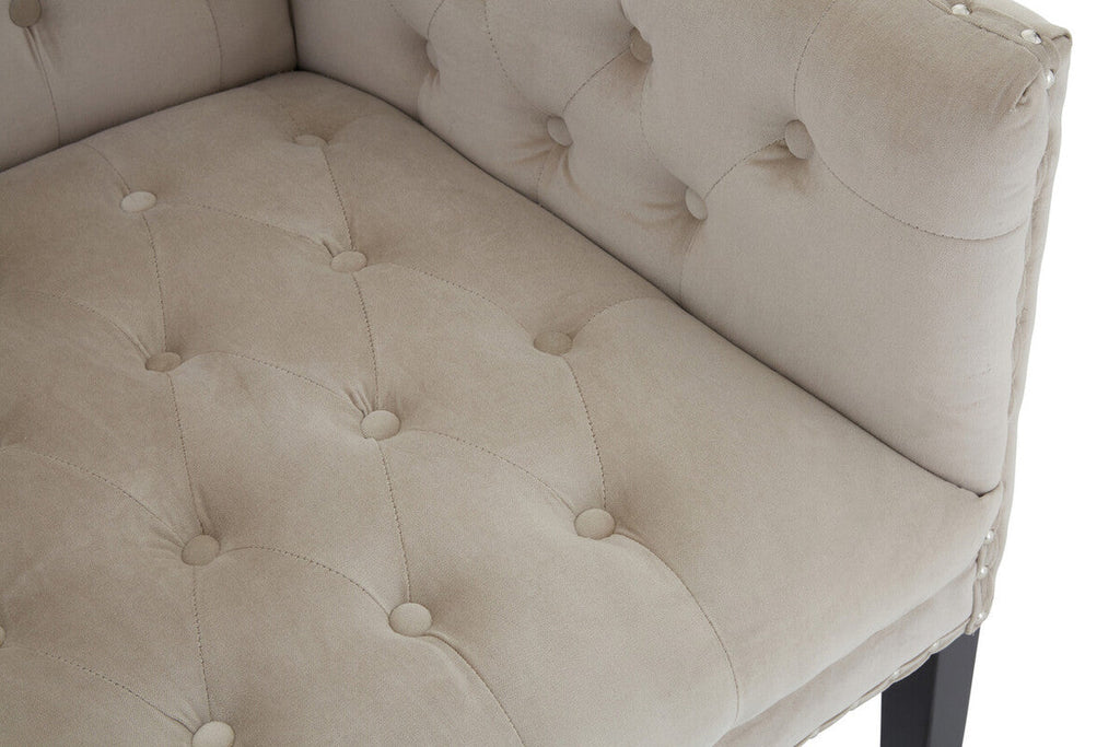 Orsina Regent Park 2 Seater Camel Velvet Sofa – Tufted Back Design