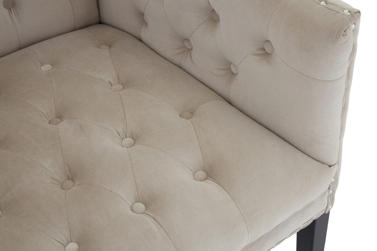 Orsina Regent Park 2 Seater Camel Velvet Sofa – Tufted Back Design