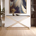 Orsina Montril Gold Console Table – Smoked Amber Tempered Glass