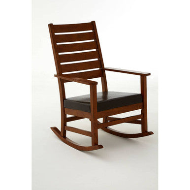 Orsina Relax Brown Faux Leather Rocking Chair – Modern Lounge Seating