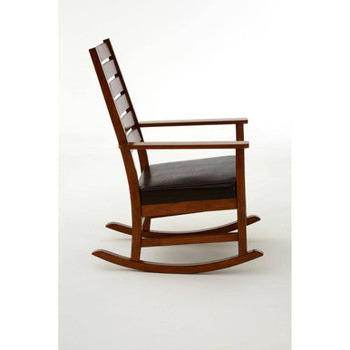 Orsina Relax Brown Faux Leather Rocking Chair – Modern Lounge Seating