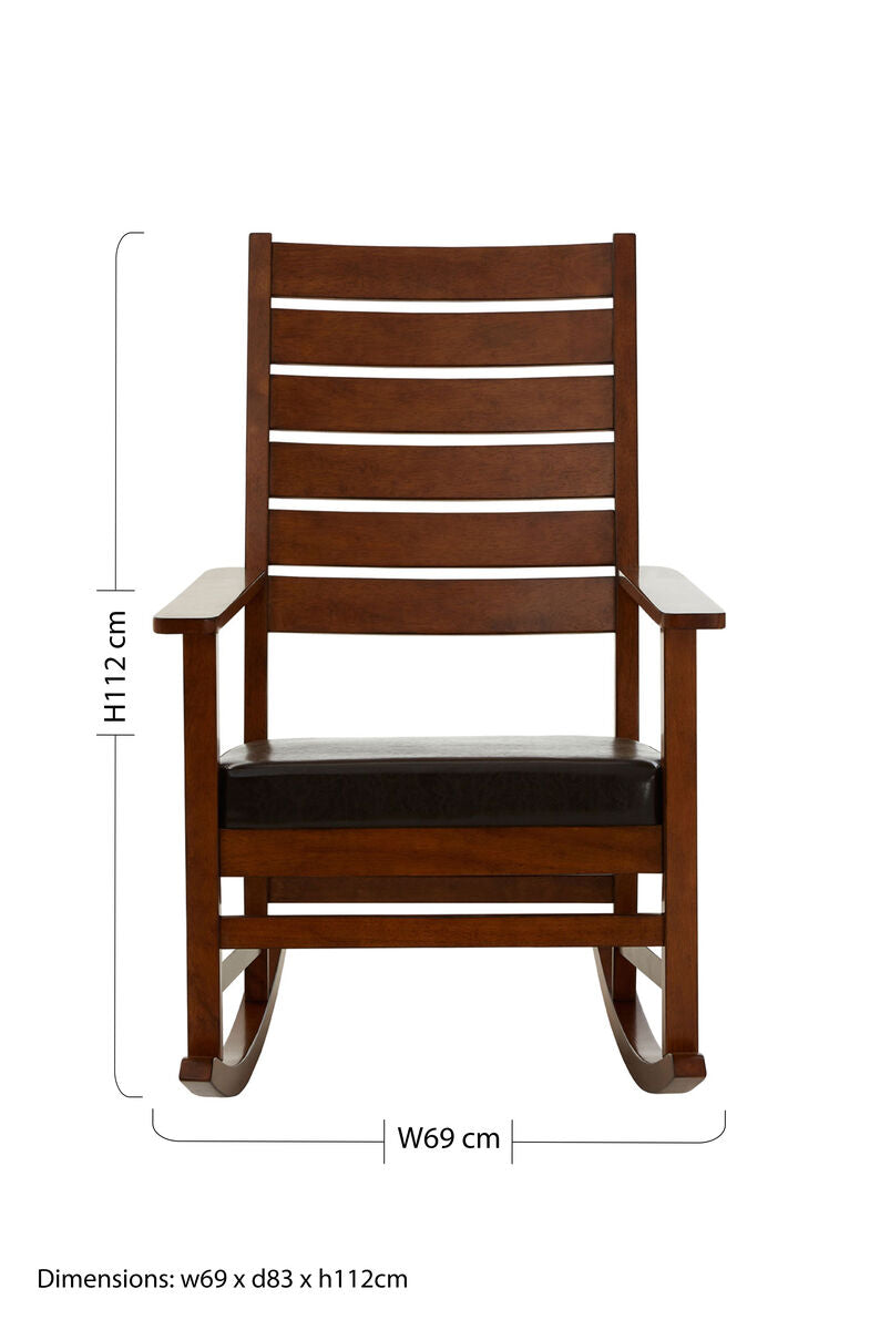 Orsina Relax Brown Faux Leather Rocking Chair – Modern Lounge Seating