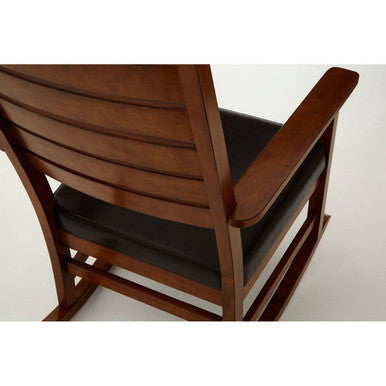 Orsina Relax Brown Faux Leather Rocking Chair – Modern Lounge Seating