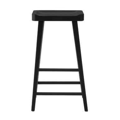 Orsina Lyon Black Oak Wood Bar Stool – Modern Kitchen Breakfast Seating