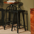 Orsina Lyon Black Oak Wood Bar Stool – Modern Kitchen Breakfast Seating