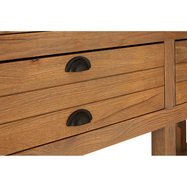 Orsina Lyon Washed Grey Oak Wood Console Table with Drawers