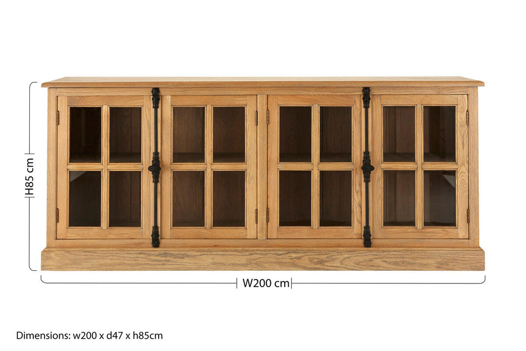 Orsina Lyon Oak Wood Sideboard | Washed Grey Modern Storage