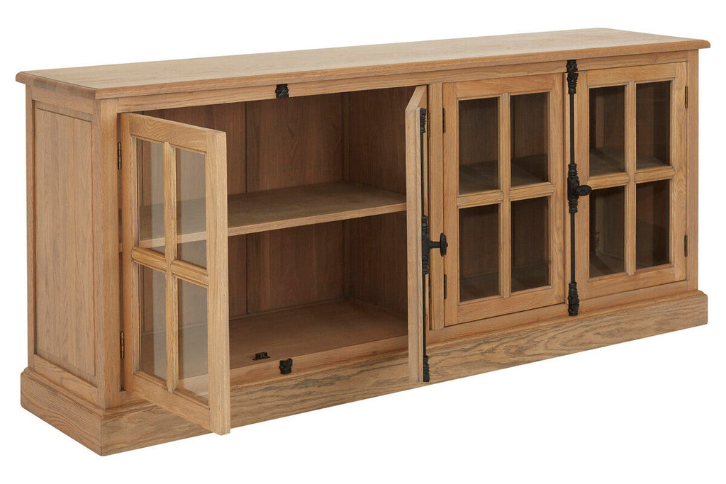 Orsina Lyon Oak Wood Sideboard | Washed Grey Modern Storage