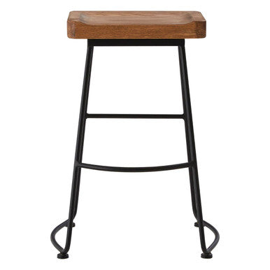 Orsina Lyon Industrial Bar Stool – Weathered Oak Wood and Metal