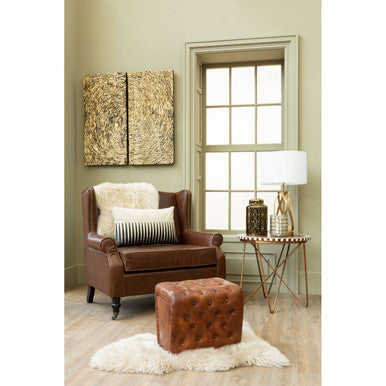 Orsina Fulham Brown Leather Effect Wingback Armchair – Classic Accent Chair