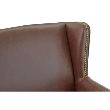 Orsina Fulham Brown Leather Effect Wingback Armchair – Classic Accent Chair