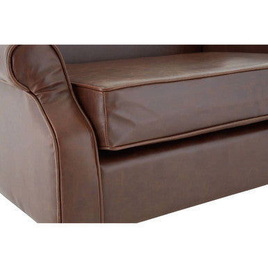 Orsina Fulham Brown Leather Effect Wingback Armchair – Classic Accent Chair