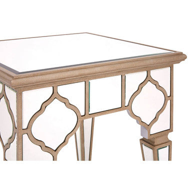Orsina Medina Side Table – Modern Glass and Wood Boutique Style
