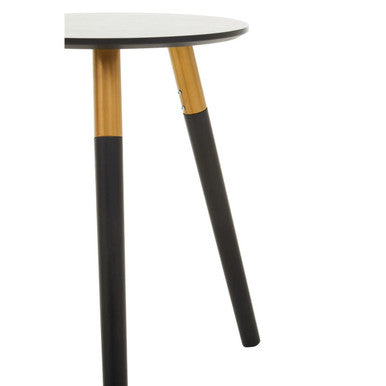 Orsina Nostra Side Table – Black Oak Veneer with Gold Metal Accents