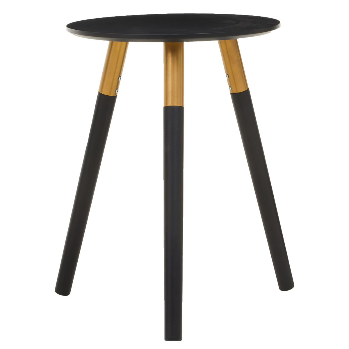 Orsina Nostra Side Table – Black Oak Veneer with Gold Metal Accents