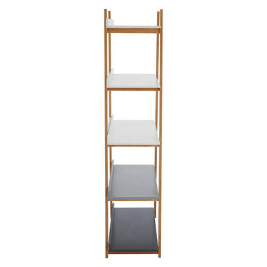 Orsina Nostra 5 Tier Shelf Unit – Tall Tapered Wood & Grey Display Rack