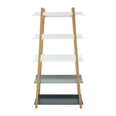 Orsina Nostra 5 Tier Shelf Unit – Tall Tapered Wood & Grey Display Rack