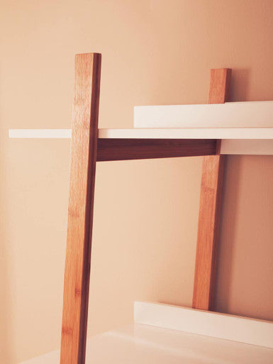 Orsina Nostra 5 Tier Shelf Unit – Tall Tapered Wood & Grey Display Rack