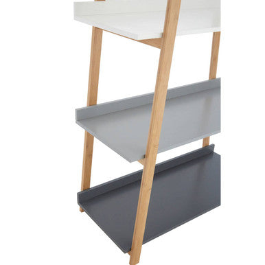 Orsina Nostra 5 Tier Shelf Unit – Tall Tapered Wood & Grey Display Rack
