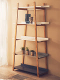 Orsina Nostra 5 Tier Shelf Unit – Tall Tapered Wood & Grey Display Rack