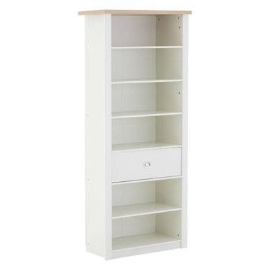 Orsina St Ives Bookcase – Modern Two-Tone Natural and White Shelving
