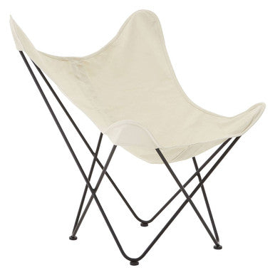 Orsina Papillon Ivory Butterfly Chair | Modern Sling Lounge Accent Chair